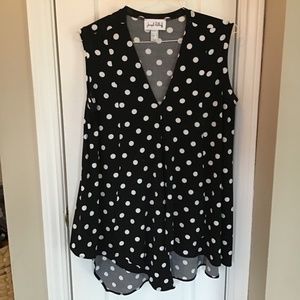 Black /White Polka Dot Top